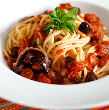 Spaghetti alla puttanesca (ansjovis)